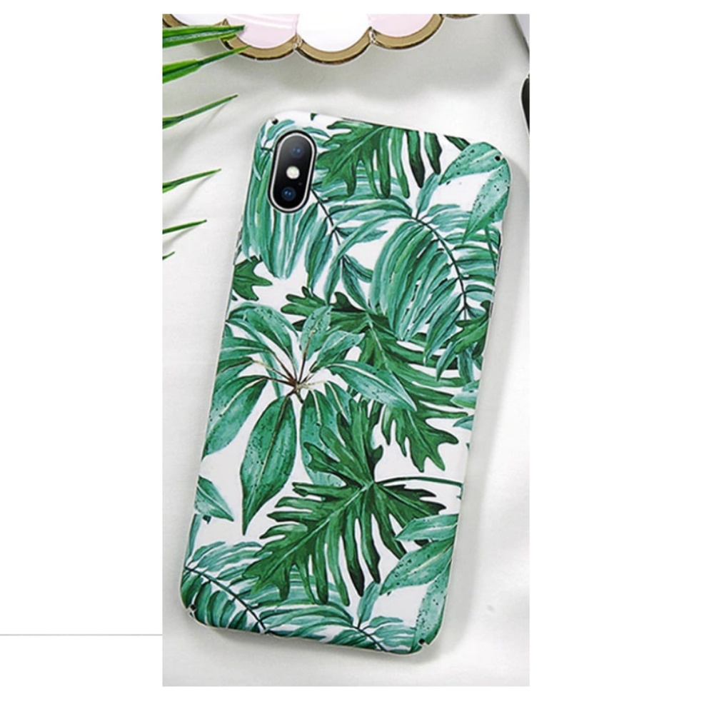 New iPhone X/XS/XR/XS Max Green Leaves Hard Case